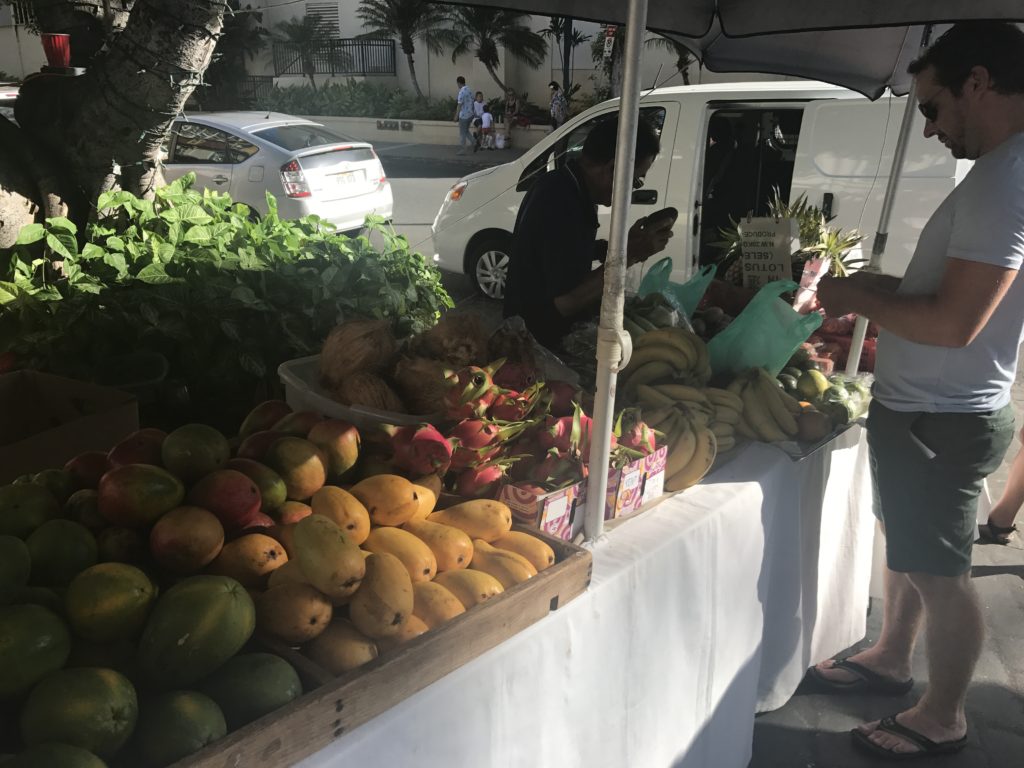 A variety of fresh fruits from Waikiki Farmers Market | Ohana Circle Island Tour